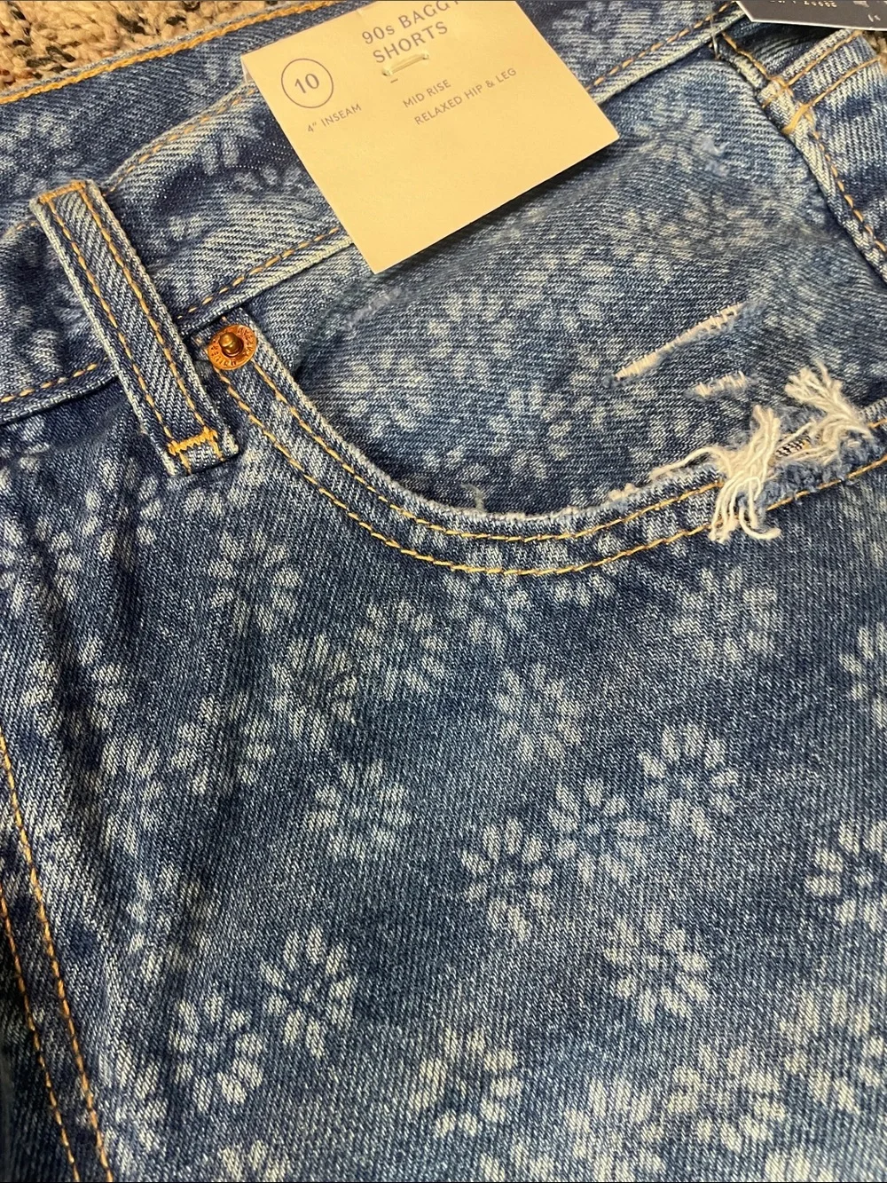 Universal Thread Floral Print Denim Shorts - Blue 90’s Baggy Var Sizes | NWT
